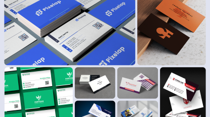 A collage of business cards