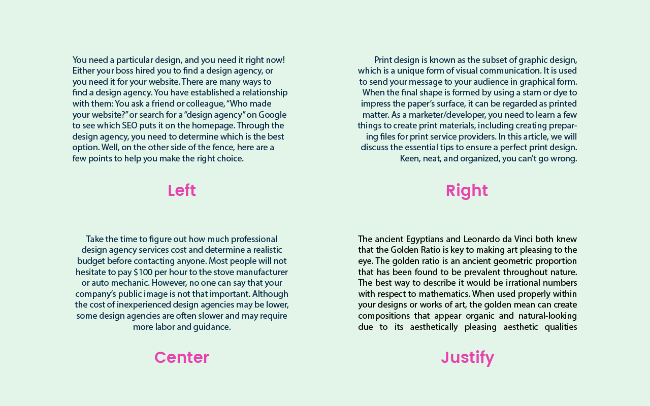 An illustration depicting the four types of the word "center," showcasing their distinct meanings and uses in language